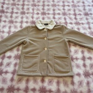 Effeci Light Brown Fleece With White Sherpa Lined Coat Women's Size Medium
